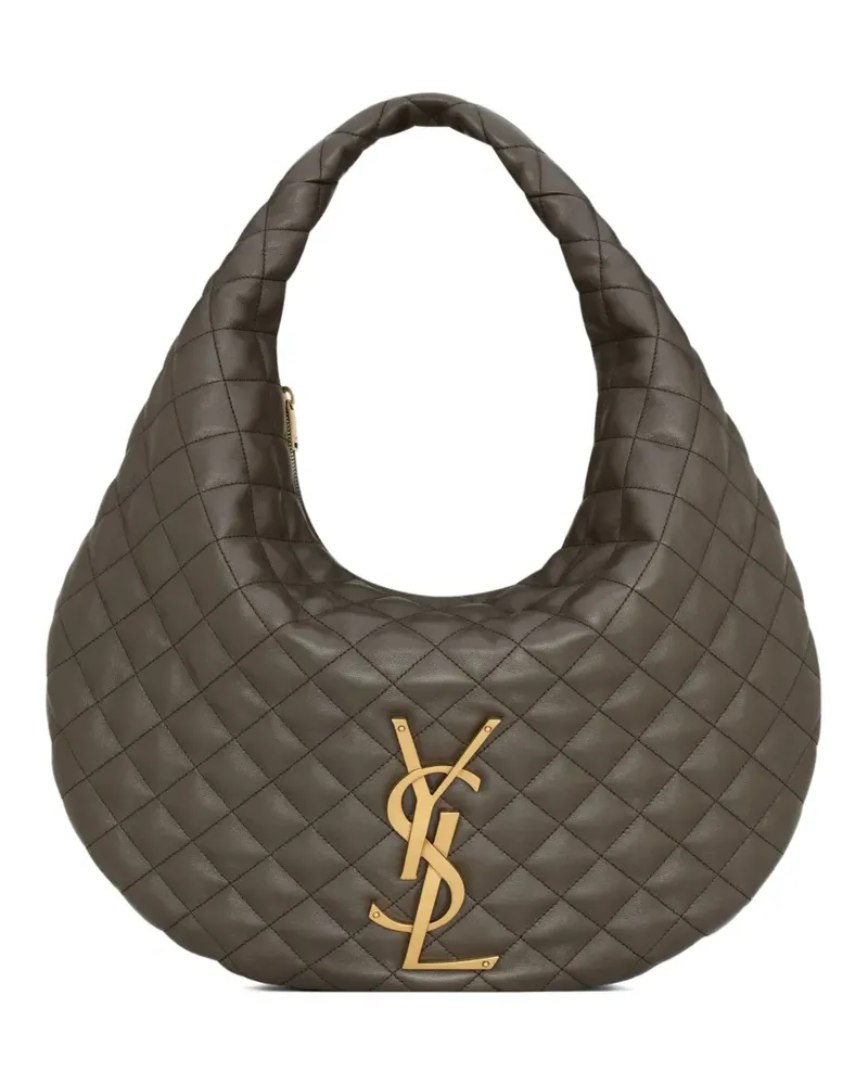 Saint Laurent Gesteppte Icare Schultertasche mit Logo - Grau Grau