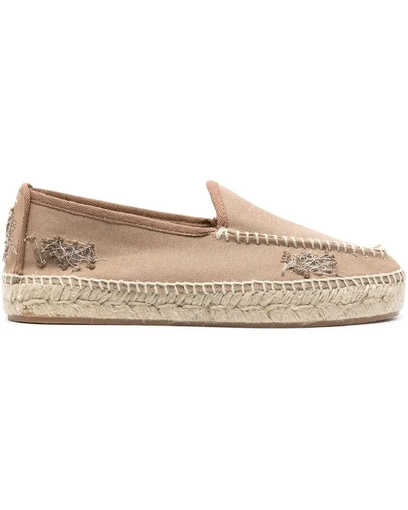 Maison Margiela Bestickte Espadrilles aus Canvas - Nude Nude
