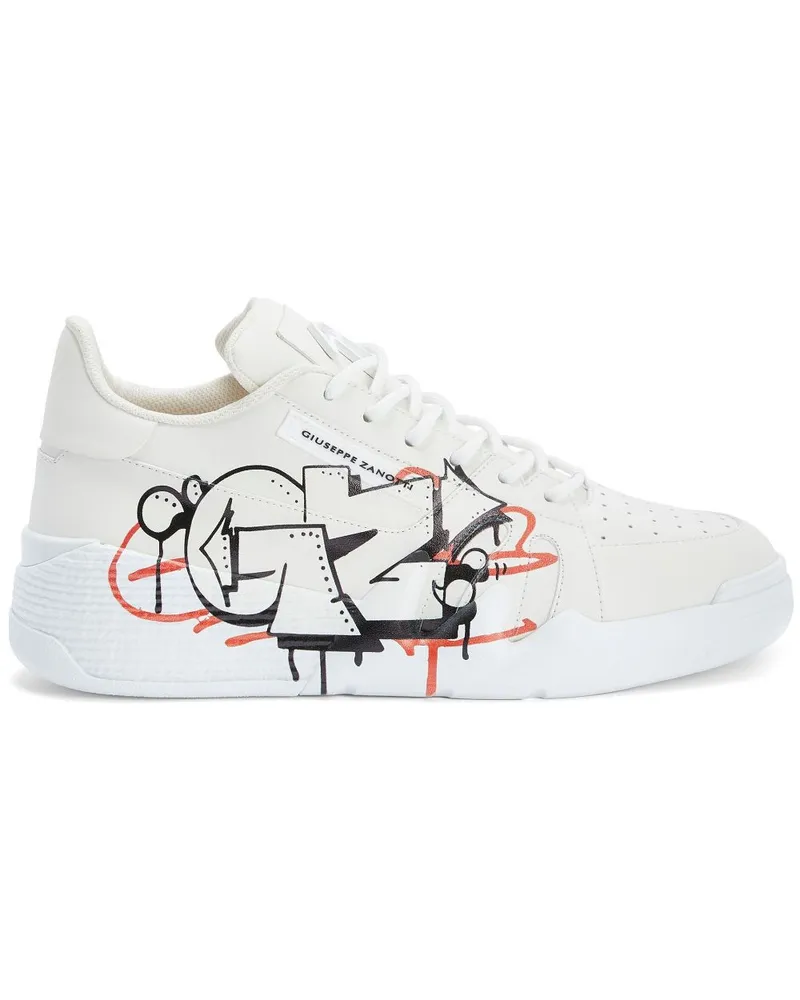 Giuseppe Zanotti Talon Sneakers mit Graffiti-Print - Weiß Weiß