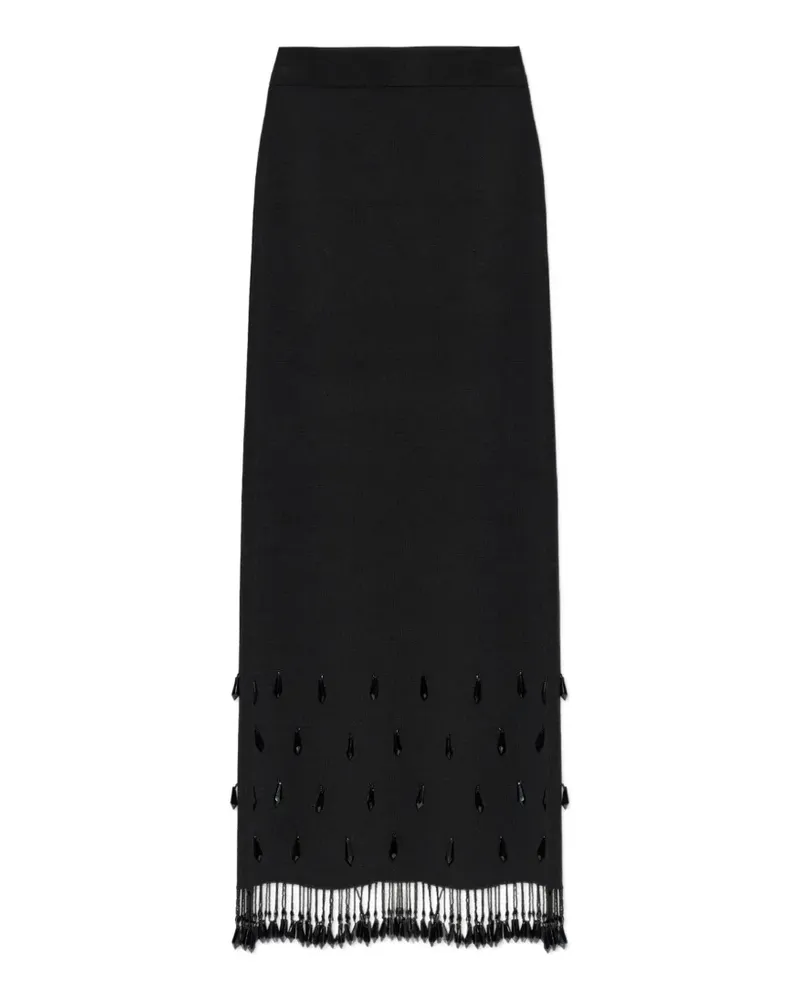 By Malene Birger Estilla beaded fringe maxi skirt - Schwarz Schwarz