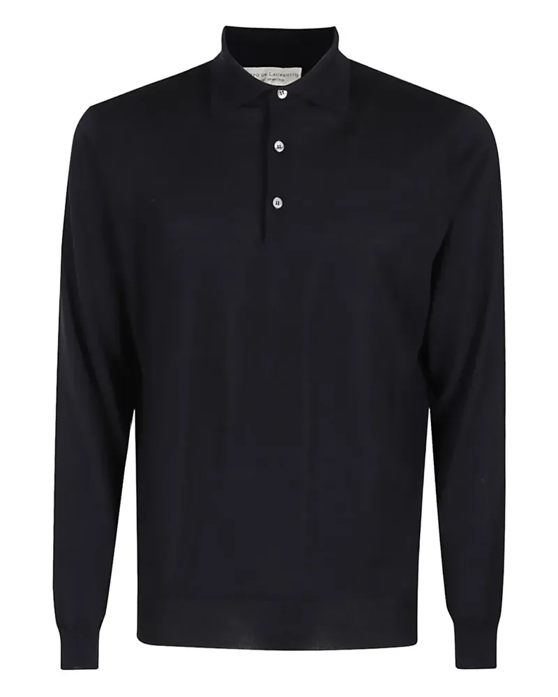 Filippo de Laurentiis Langärmeliges Poloshirt - Blau Blau