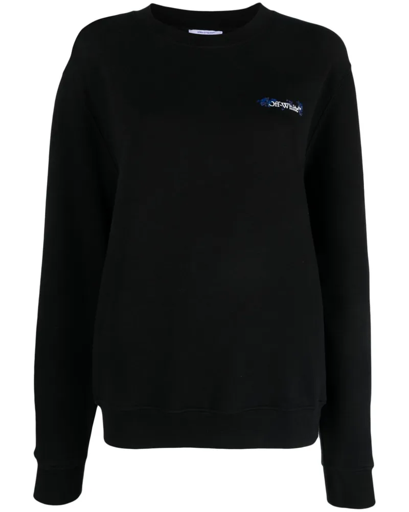 OFF-WHITE Arrows Pullover mit aufgestickten Blumen - Schwarz Schwarz