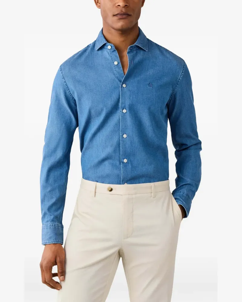 Hackett Jeanshemd mit Kent-Kragen - Blau Blau