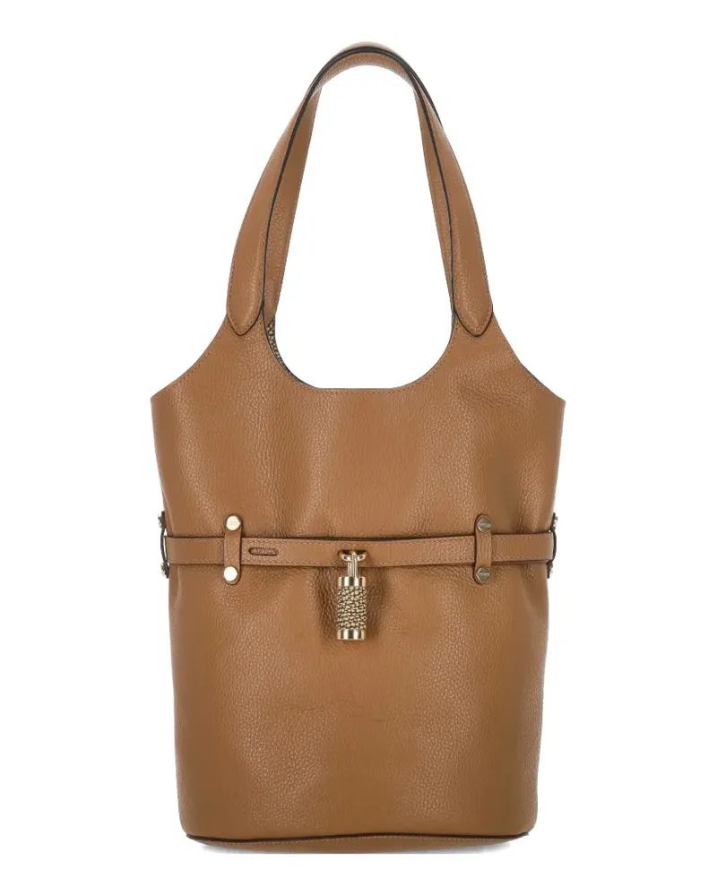 Borbonese belted padlock tote bag - Braun Braun
