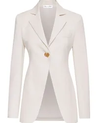 Oscar de la Renta Blazer mit Knopfdetail Weiß