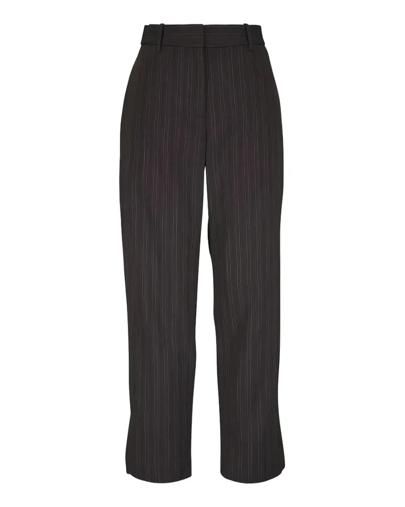 TWP Roberts pinstripe-pattern straight-leg trousers - Schwarz Schwarz