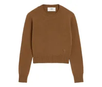 Ami de Coeur Kaschmirpullover mit rundem Ausschnitt - Braun