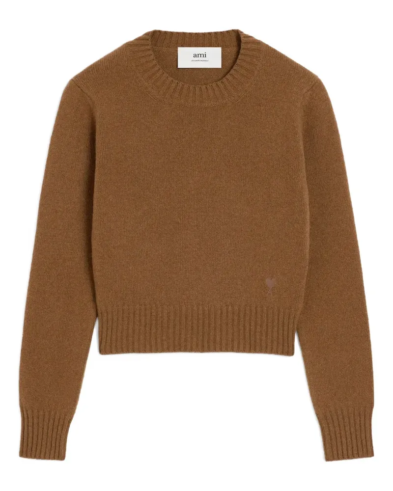 AMI Paris Ami de Coeur Kaschmirpullover mit rundem Ausschnitt - Braun Braun