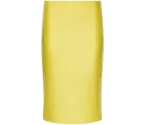 Bleistiftrock mit Pailletten - Gelb