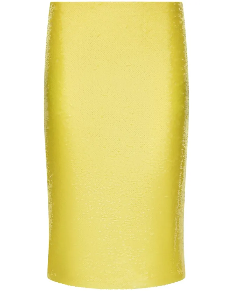 Dolce & Gabbana Bleistiftrock mit Pailletten - Gelb Gelb