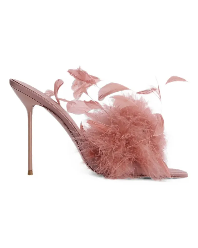 Paris Texas Lidia Sandalen mit Federn - Rosa Rosa