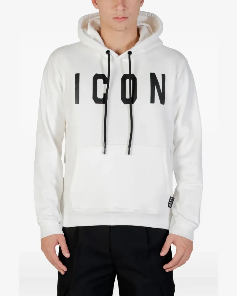 Icon Brand Hoodie mit Kängurutasche - Weiß Weiß