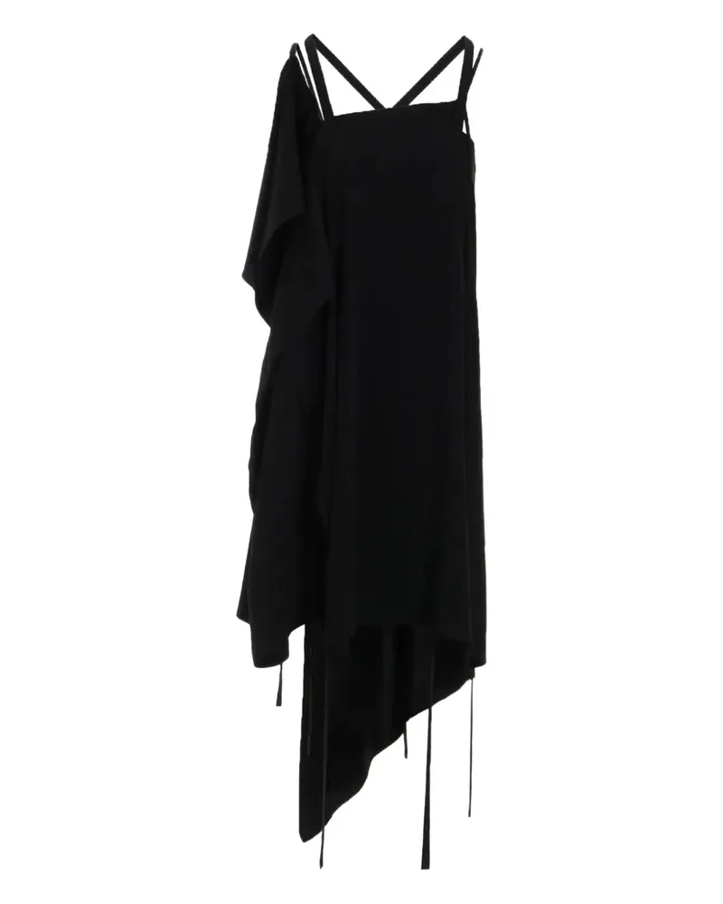 Yohji Yamamoto Asymmetrisches Kleid mit Drapierung - Schwarz Schwarz