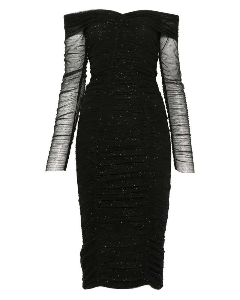 NISSA Schulterfreies Minikleid mit Pailletten - Schwarz Schwarz
