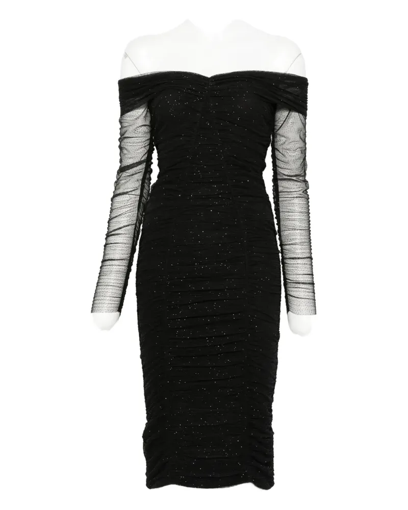 NISSA Schulterfreies Minikleid mit Pailletten - Schwarz Schwarz