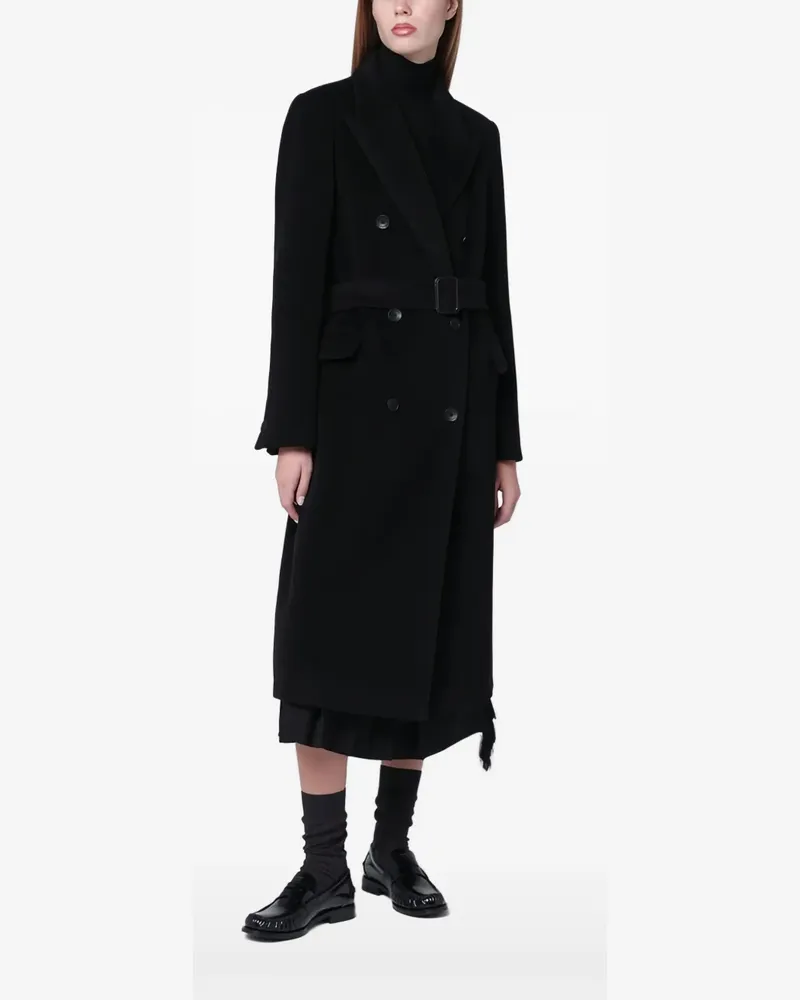 Tagliatore Doppelreihiger Mantel mit Gürtel - Schwarz Schwarz