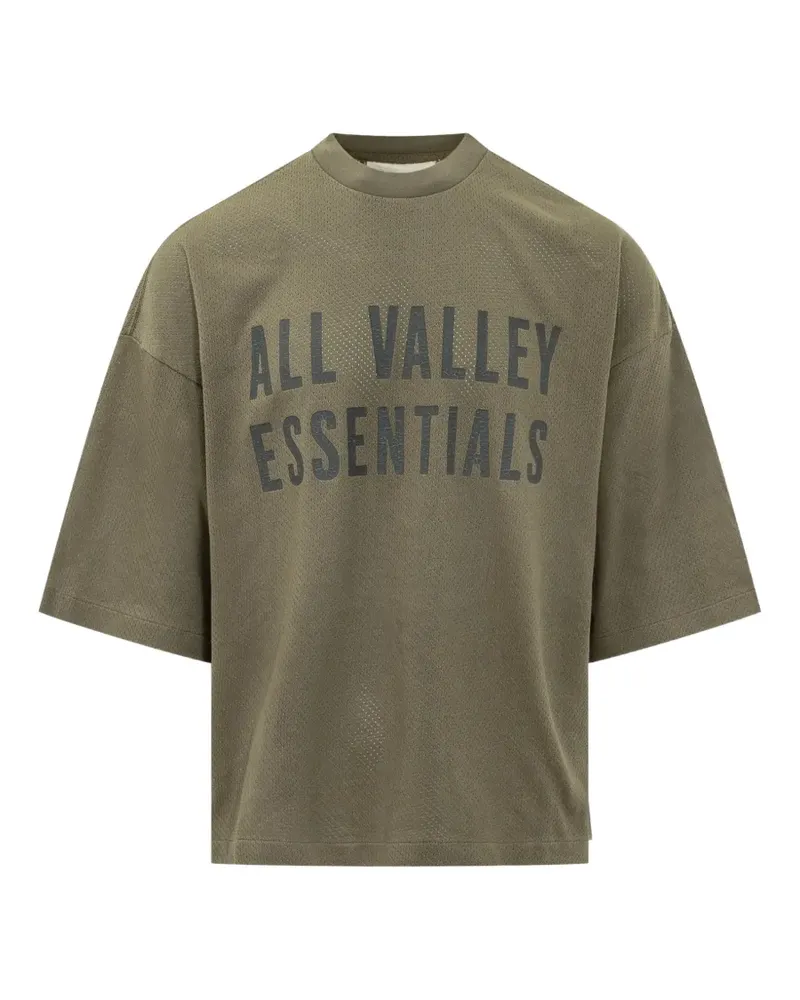 Fear of God Sport Mesh Merch T-Shirt mit kastigem Schnitt - Grün Grün