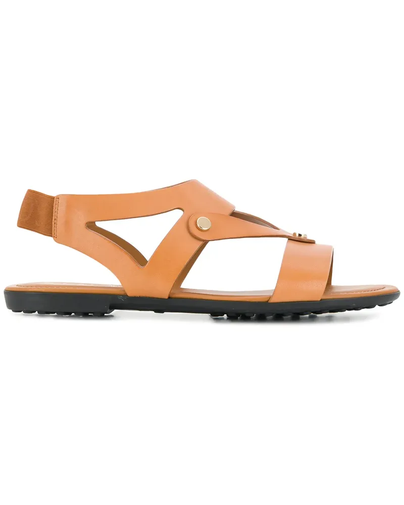 TOD'S Flache Sandalen mit Nieten - Braun Braun