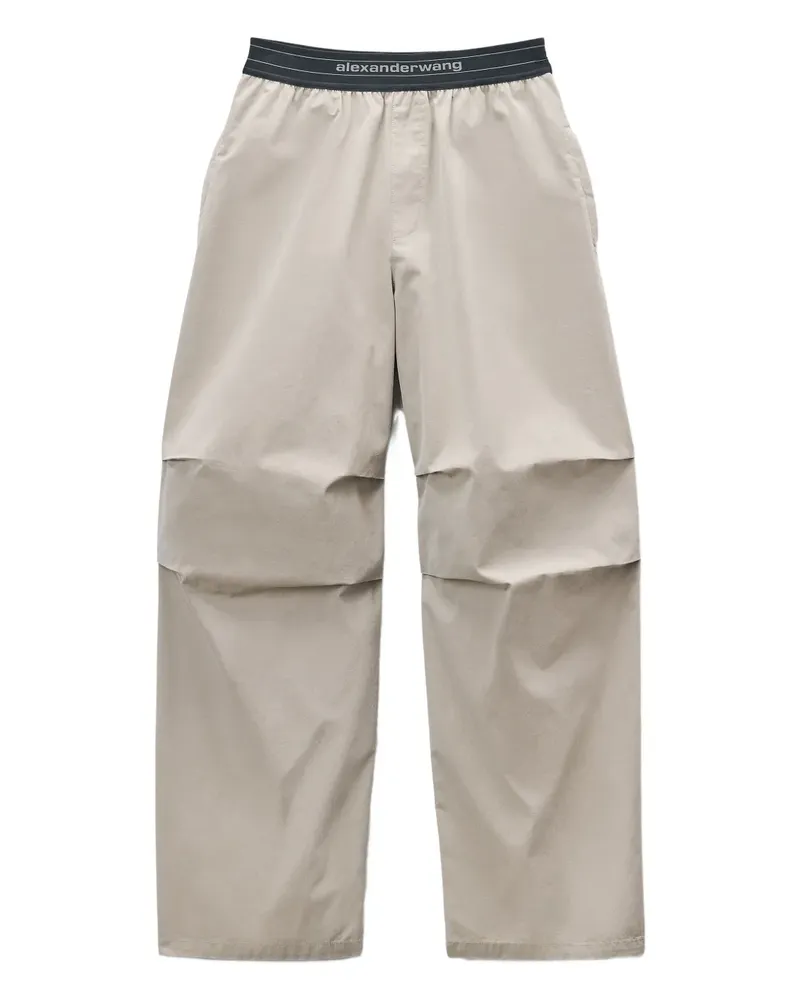 Alexander Wang Halbhohe Hose mit Logo - Grau Grau