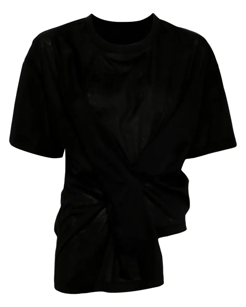 JNBY Asymmetrisches T-Shirt mit Falten - Schwarz Schwarz