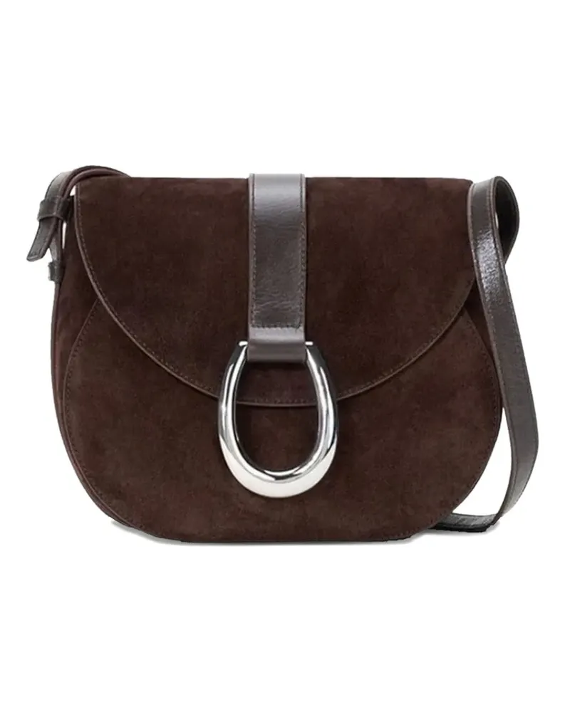 STAUD Bella Saddle suede cross body bag - Braun Braun