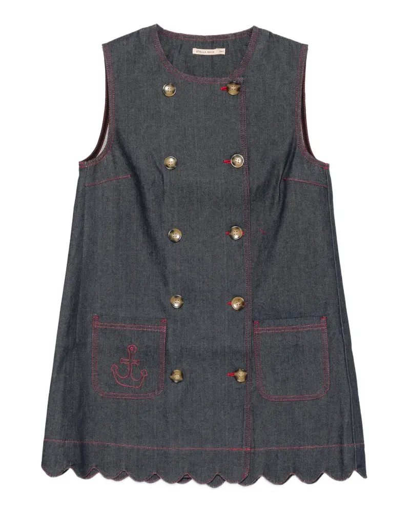 Stella Nova scalloped-hem double-breasted mini dress - Blau Blau
