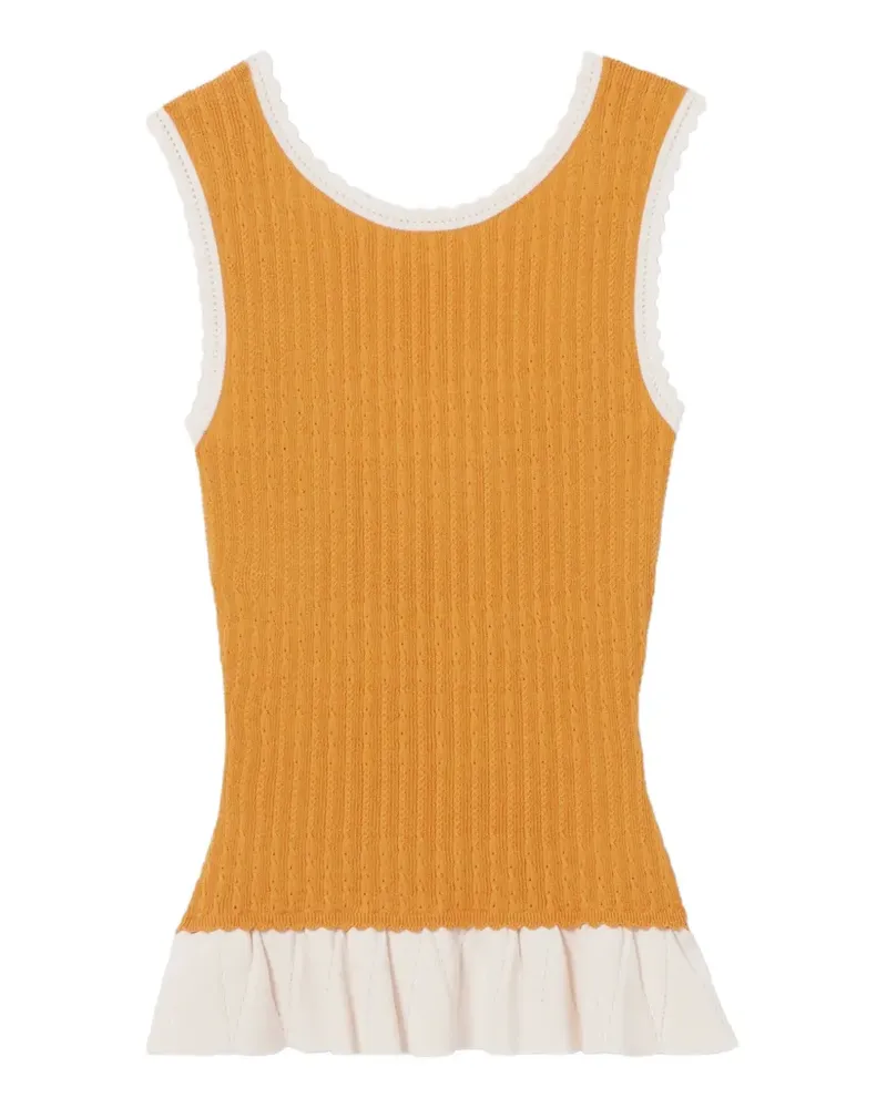 Claudie Pierlot ruffled scallop top - Gelb Gelb