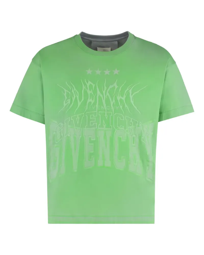 Givenchy T-Shirt mit Flammen-Logo - Grün Grün