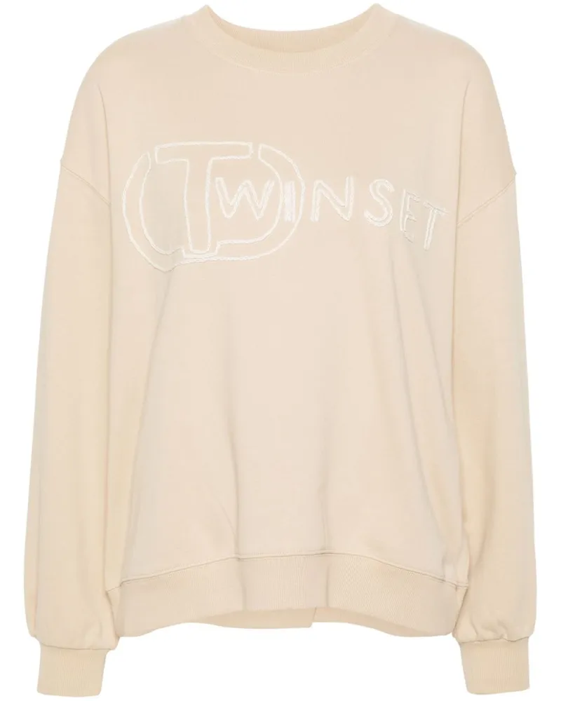Twin-Set Sweatshirt mit Logo-Stickerei - Nude Nude
