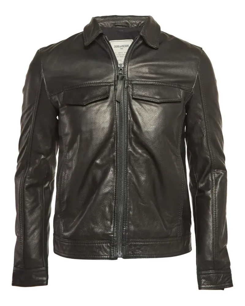 Zadig & Voltaire Lederjacke mit Reißverschluss - Schwarz Schwarz