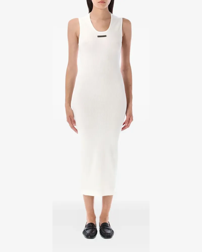 Fear of God Geripptes Midikleid - Weiß Weiß