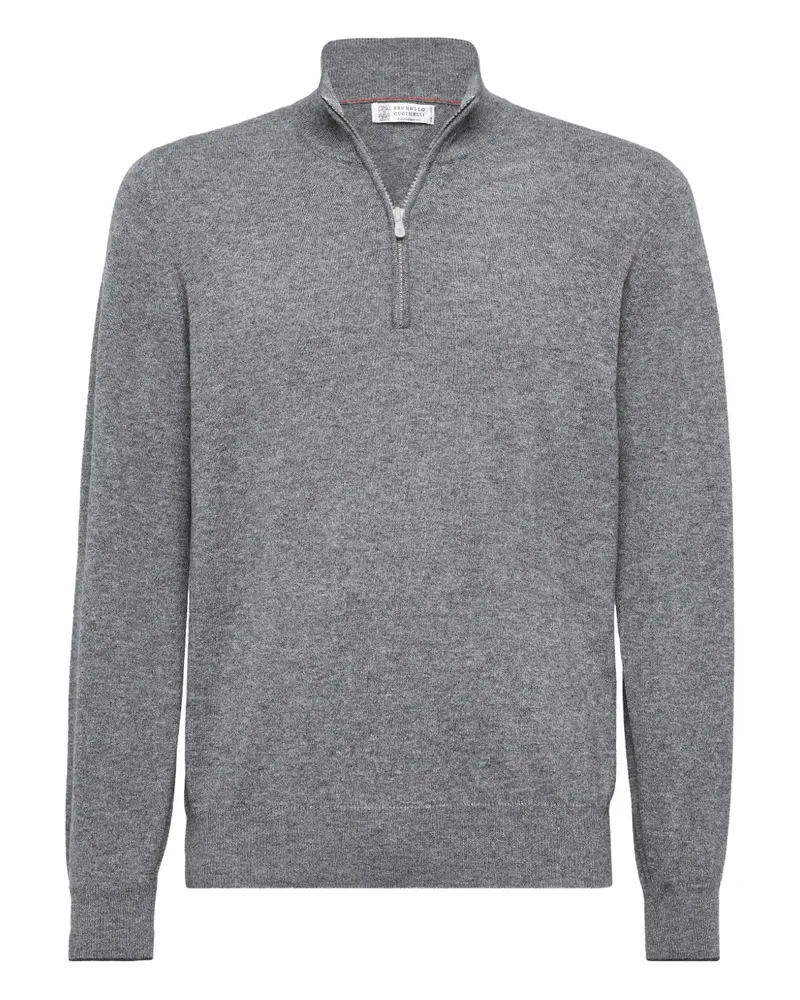 Brunello Cucinelli Pullover mit Reißverschluss - Grau Grau