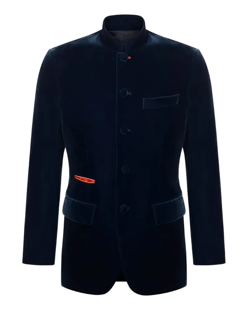 Shanghai Tang velvet five-button jacket - Blau Blau