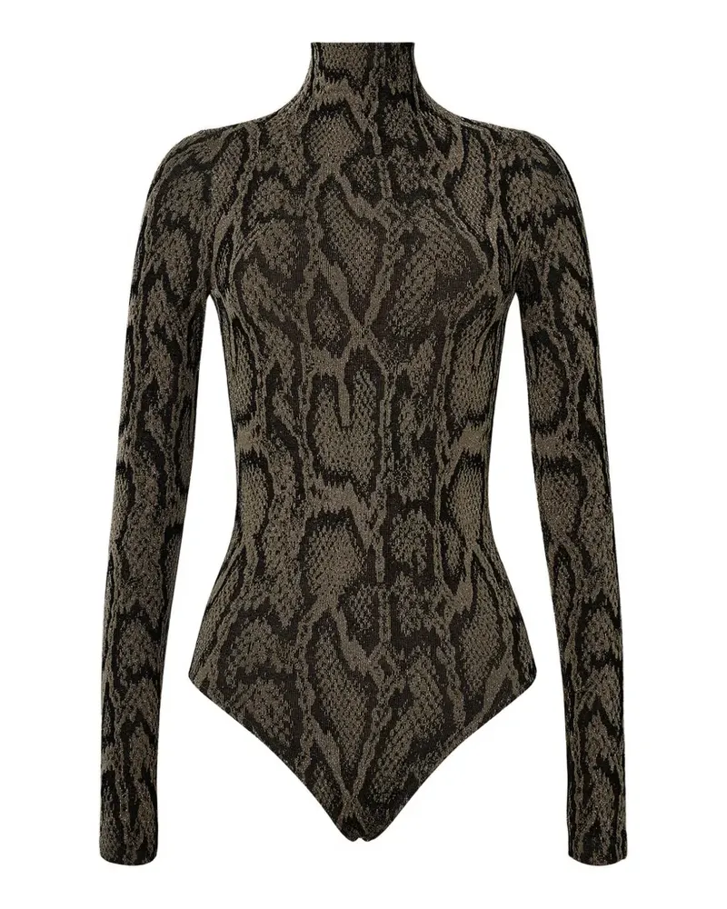 Wolford Langärmeliger Body mit Stehkragen - Grün Grün