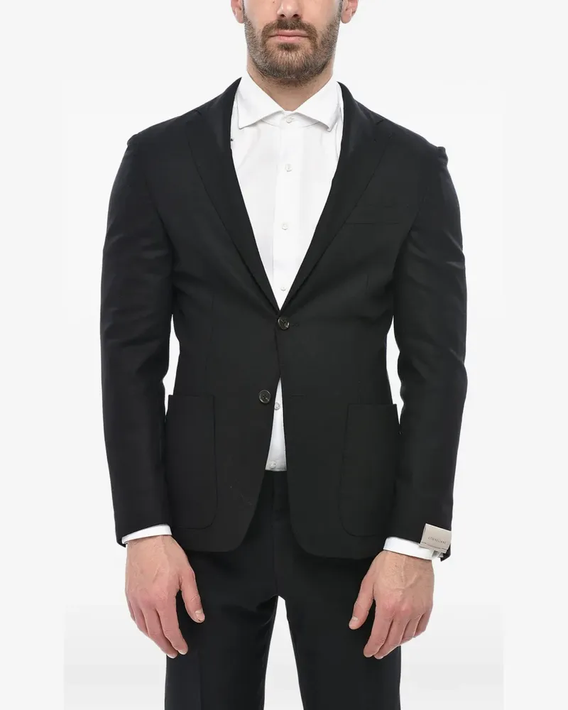 Corneliani Whisper patch-pocket blazer - Schwarz Schwarz