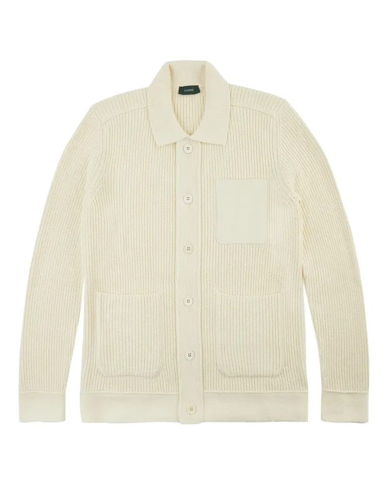 Zanone Gerippter Cardigan - Nude Nude