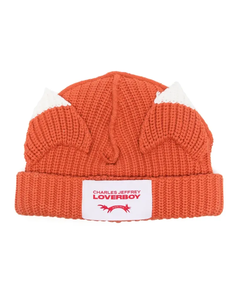 Charles Jeffrey Loverboy Beanie mit Ohrendetail - Orange Orange