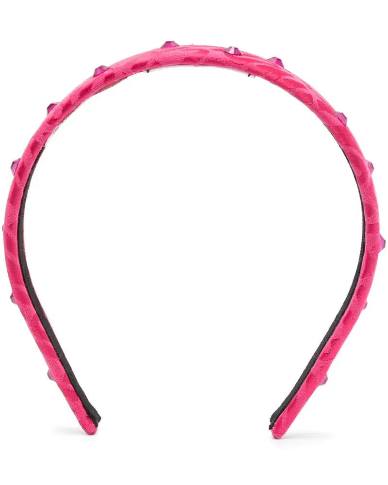 Moschino Haarreif mit Kristallen - Rosa Rosa