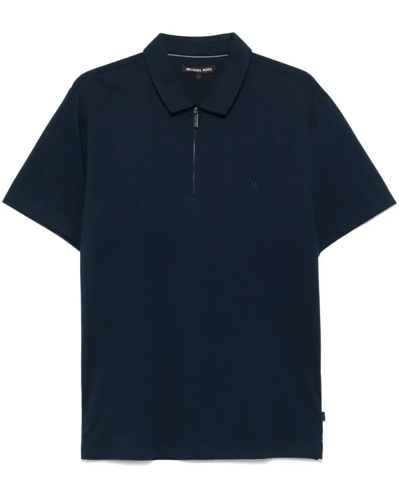 Michael Kors Poloshirt aus Piqué mit Reißverschluss - Blau Blau
