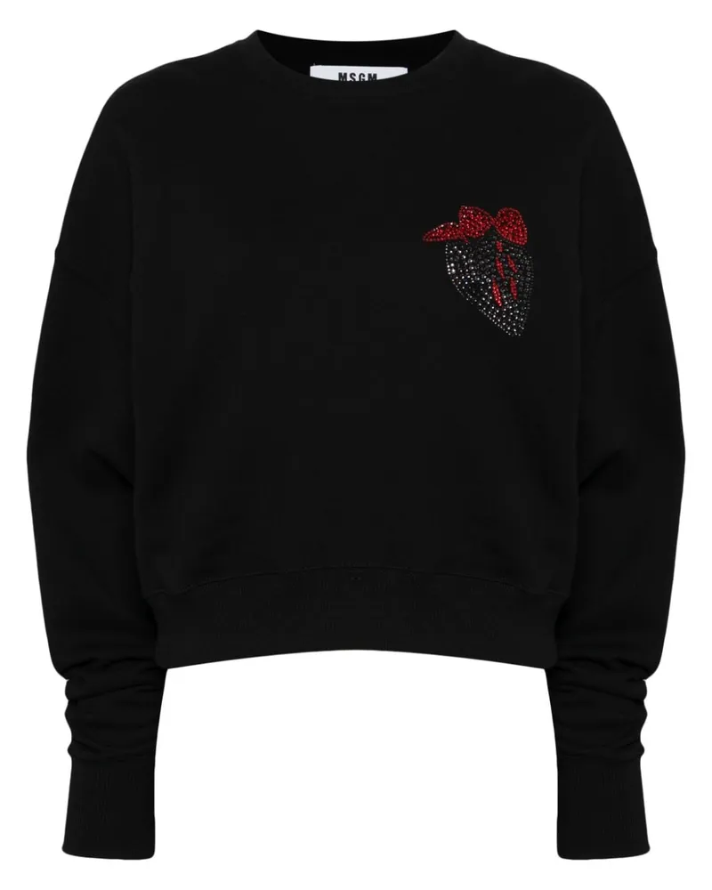 MSGM Sweatshirt mit Applikation Schwarz