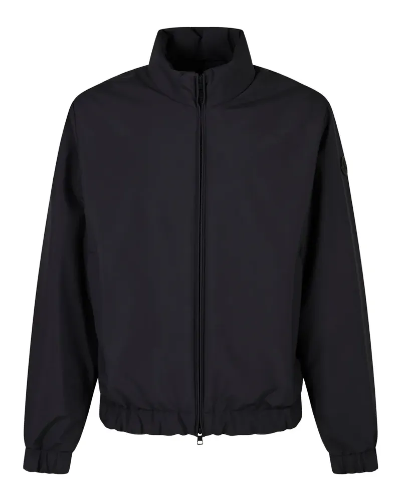 Moncler logo-patch high-neck jacket - Schwarz Schwarz