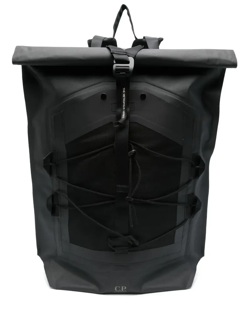 C.P. Company Rucksack mit Rollverschluss - Schwarz Schwarz