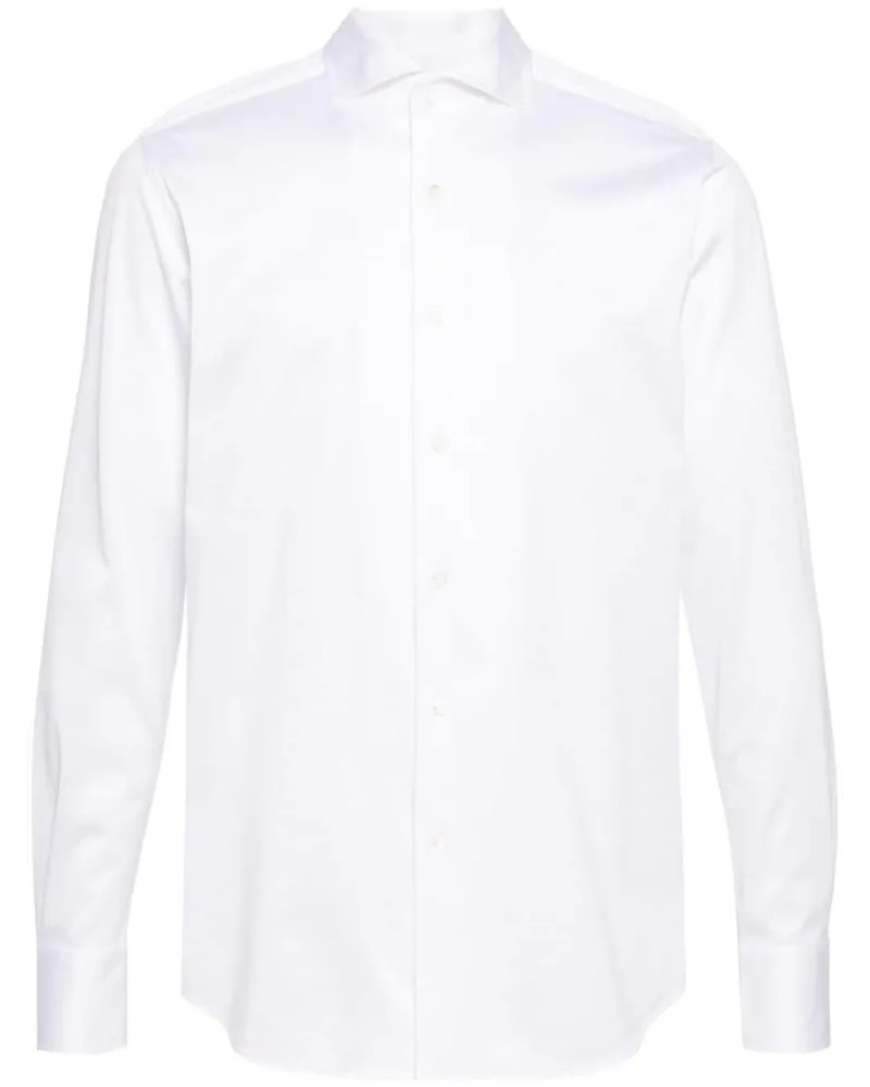 Canali Hemd mit Spreizkragen - Weiß Weiß