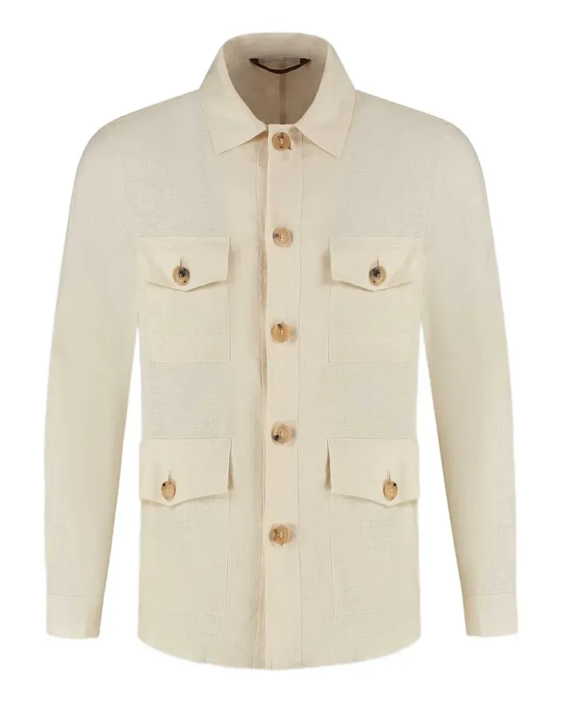 Luigi Borrelli four-pocket button-down shirt jacket - Nude Nude