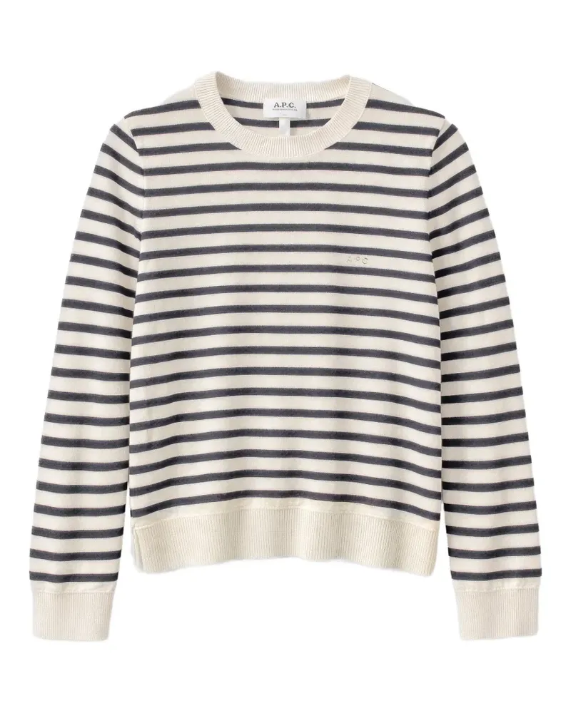 A.P.C. Gestreifter Pullover - Nude Nude