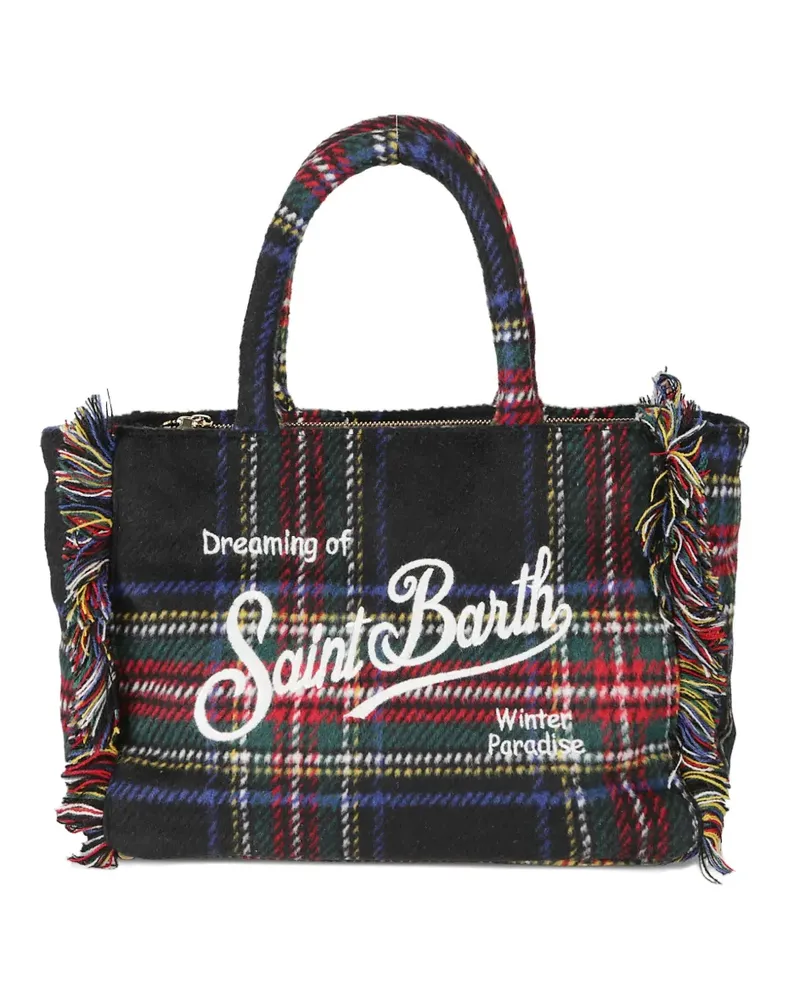 MC2 Saint Barth Colette plaid fringe tote bag - Grün Grün