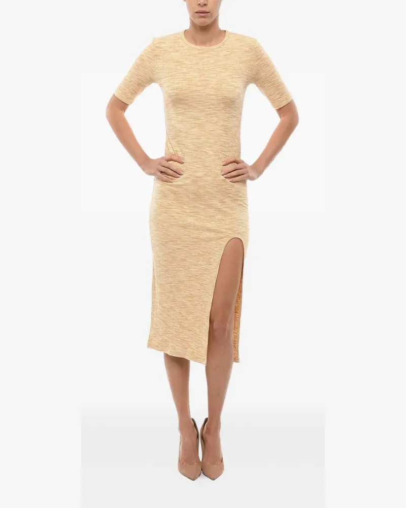 Samsøe & Samsøe Midikleid mit Schlitz - Nude Nude