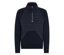 Gestepptes Sweatshirt mit Reißverschluss - Blau