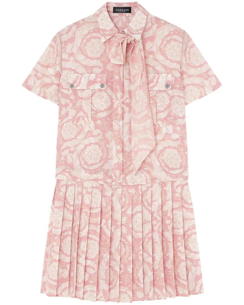 Versace Barocco Lavalli�re Minikleid aus Seide - Rosa Rosa