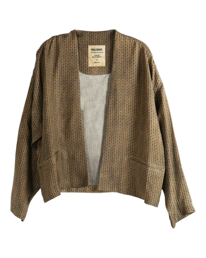 Uma Wang geometric-print open-front jacket - Braun Braun
